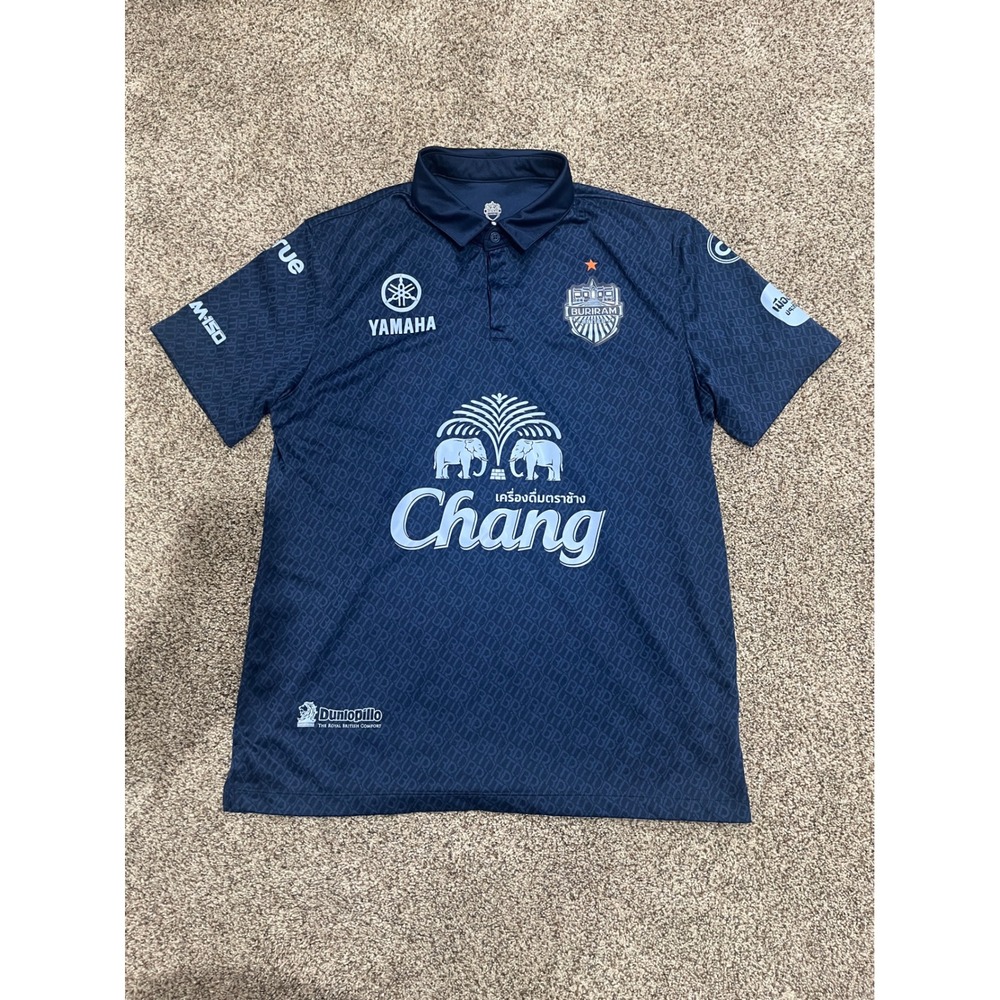 Buriram United FC Jersey Mens Large Navy Blue Chang Yamaha Soccer Polo Shirt